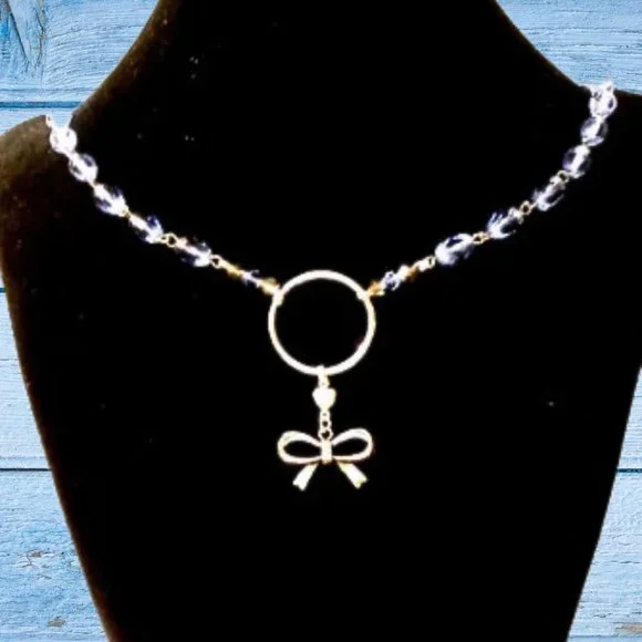 Sultry Club Jewelry Princess Bowtie Discreet Choker Necklace